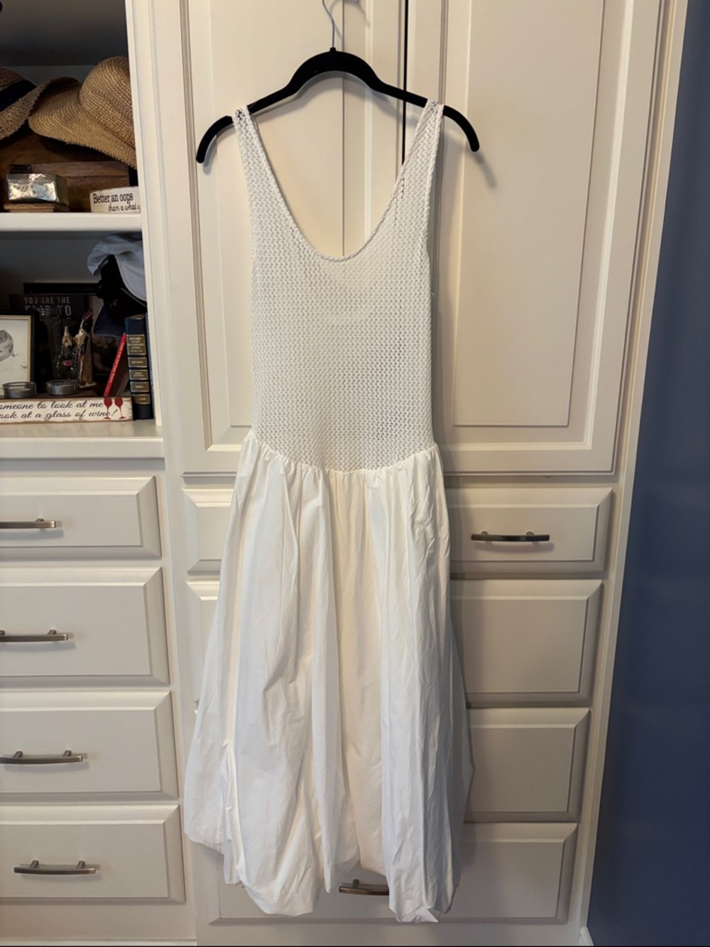 Anthropology ASTR white dress with bubble skirt size M